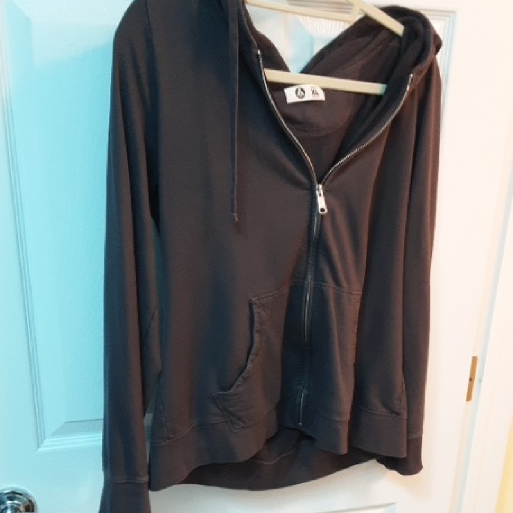 American Giant Womens Dark Gray Zip-Up Hoodie